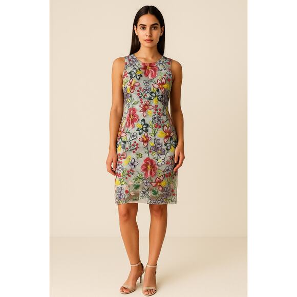 Alexia Admor Dresses & Skirts - Alexia Admor Women's Floral Embroidered Mesh Overlay Sheath Dress Multicolor  4